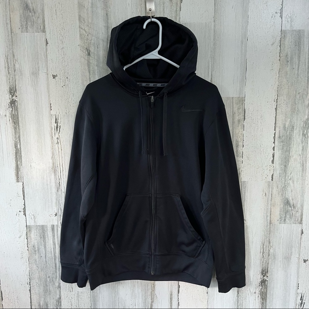 Nike Men’s Black Full Zipper Therma-Fit Size Small Hoodie Jacket. Fleece Lining